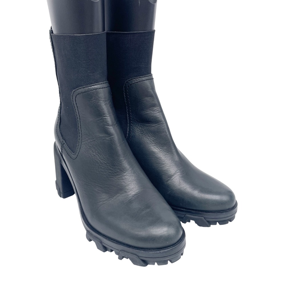 Rag & Bone Women's Shiloh Black Leather Chunky Heel Ankle Boots EU 41 US 10.5